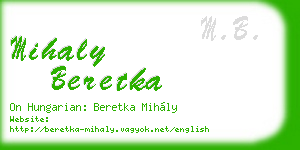 mihaly beretka business card