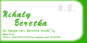 mihaly beretka business card